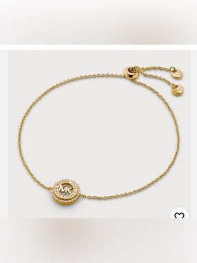 Michael Kors Gold 925 MK Logo Slider Bracelet